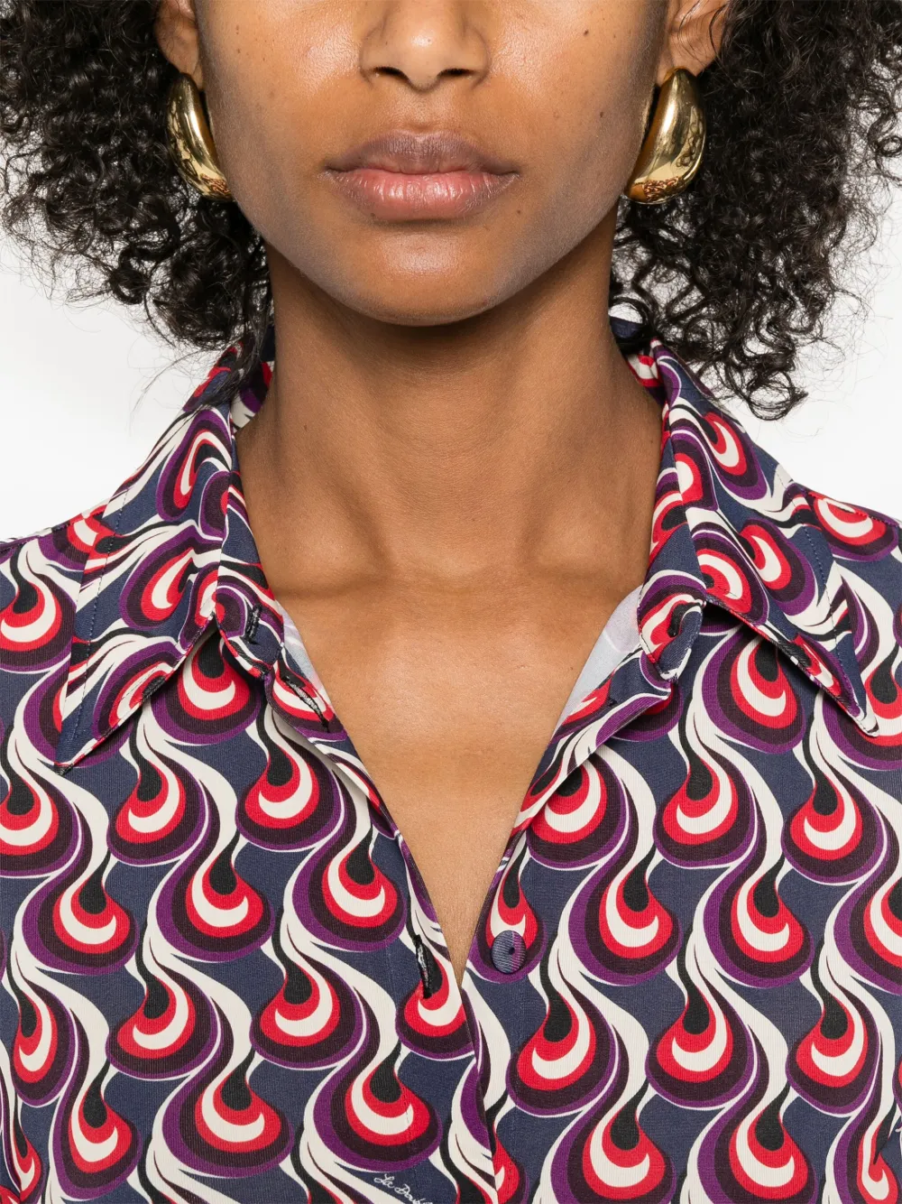 La DoubleJ blouse met geometrische print Blauw