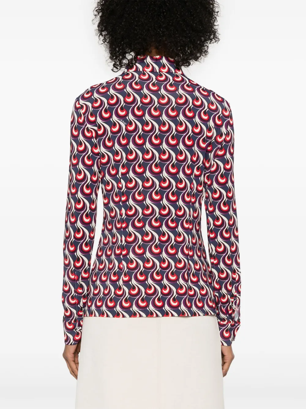La DoubleJ blouse met geometrische print Blauw