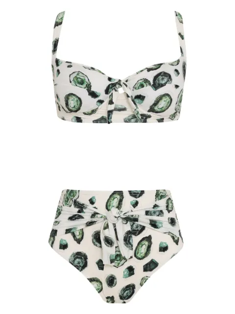 Brigitte bikini con esmeraldas estampadas