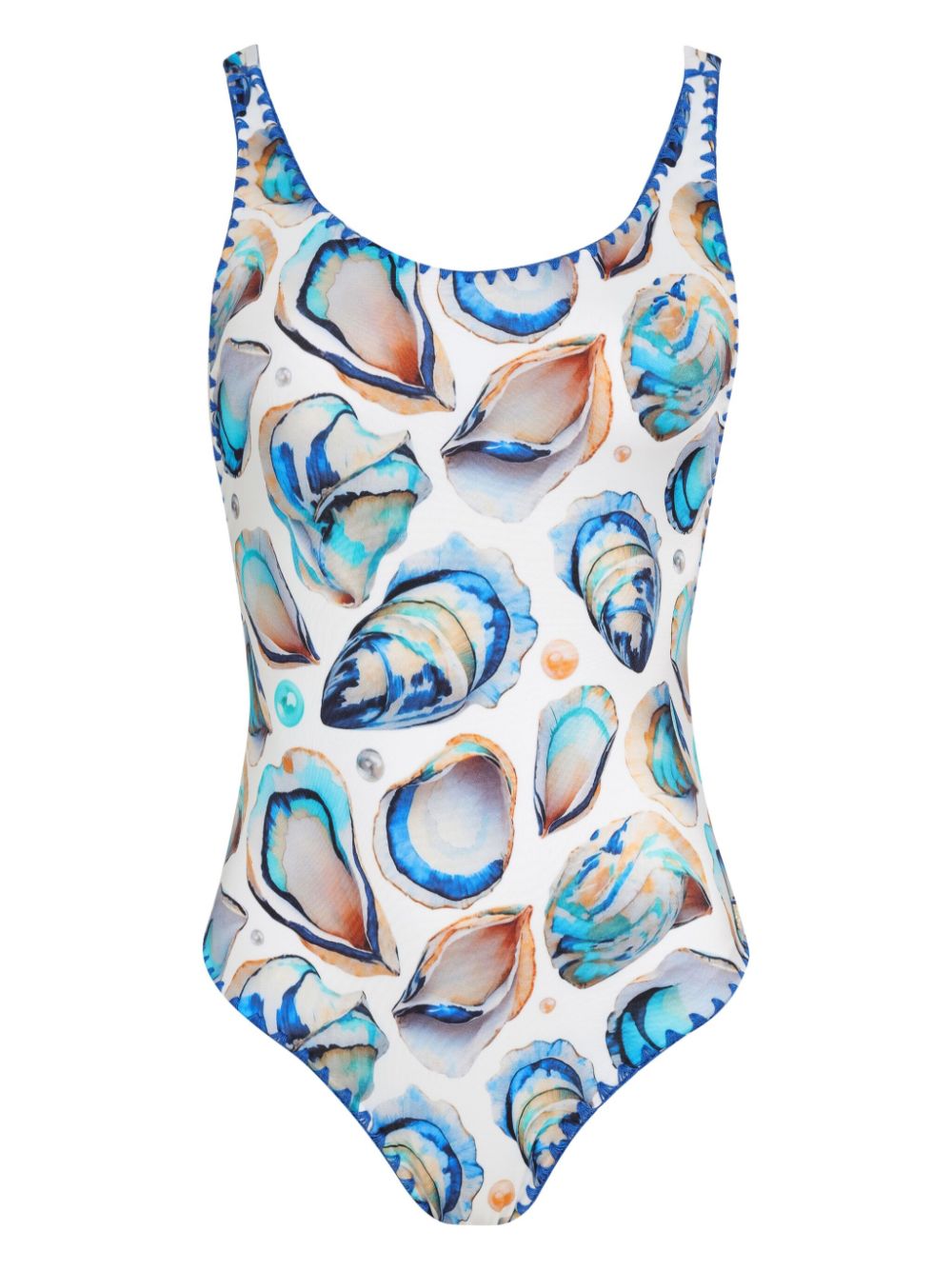 shell-print swimsuit