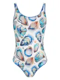 Brigitte shell-print swimsuit - White