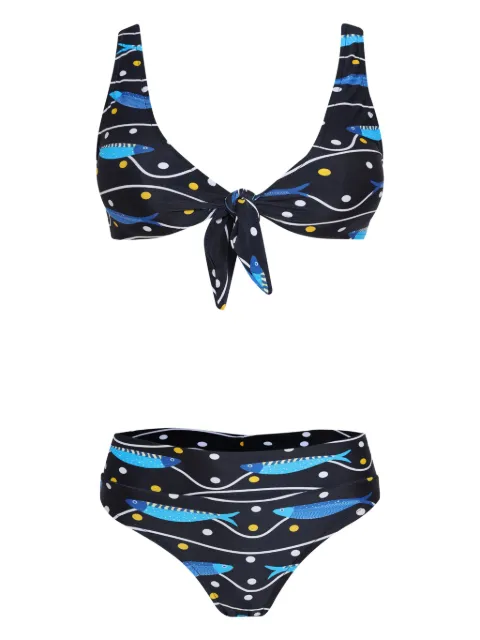 Brigitte fish-print bikini set