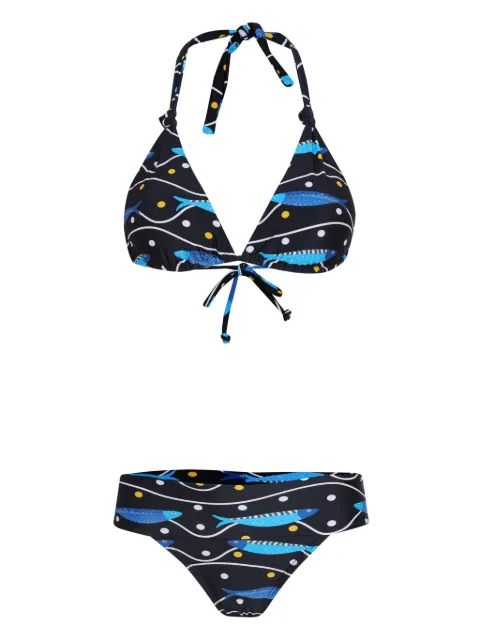 Brigitte bikini con sardinas estampadas
