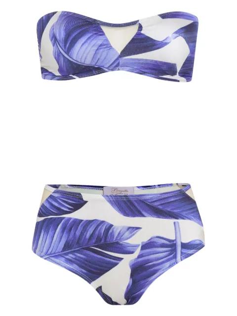Brigitte leaf-print bikini set