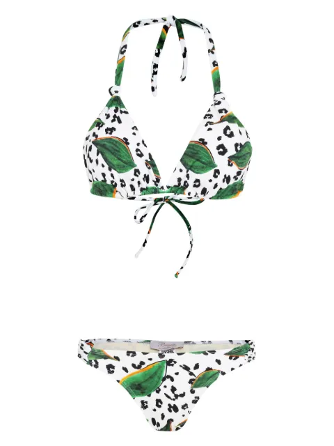 Brigitte leaf-print bikini set