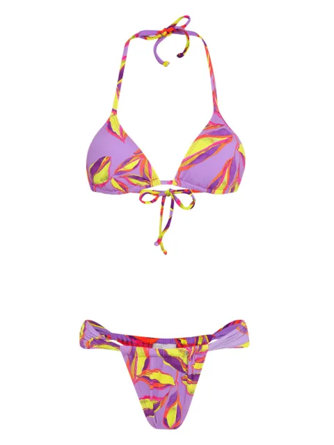 Brigitte leaf-print bikini set