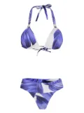 Brigitte leaf-print bikini - Blue