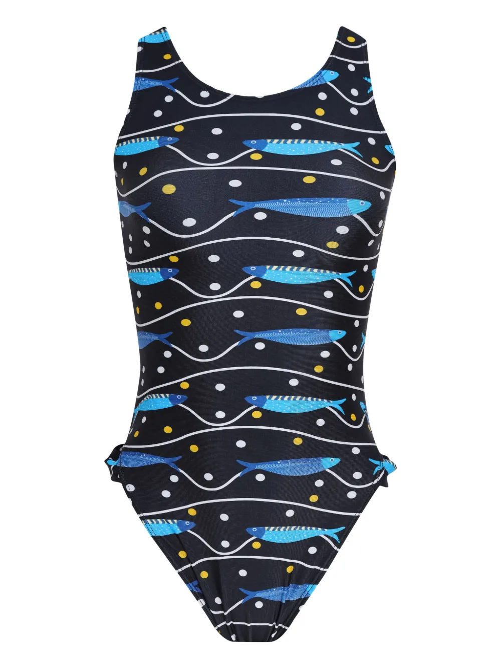 Brigitte Badpak met vissenprint Blauw
