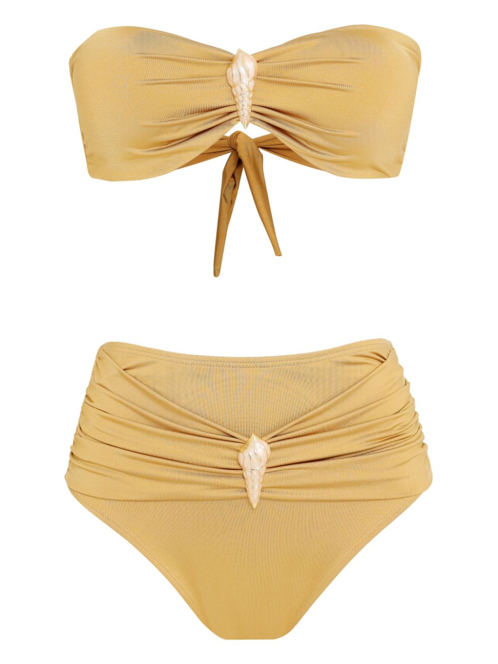 Brigitte Bikini verfraaid met schelpen Beige