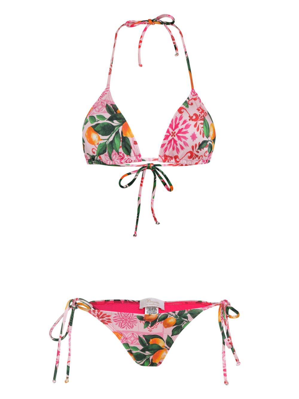 floral-print bikini