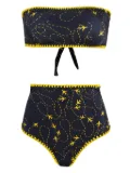 Brigitte plane-print bikini set - Blue