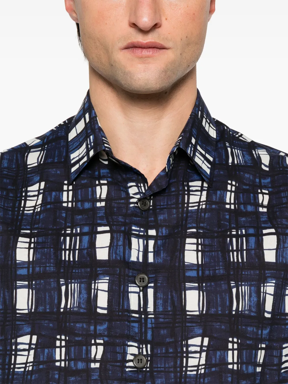 Prada Katoenen overhemd met korte mouwen Blauw