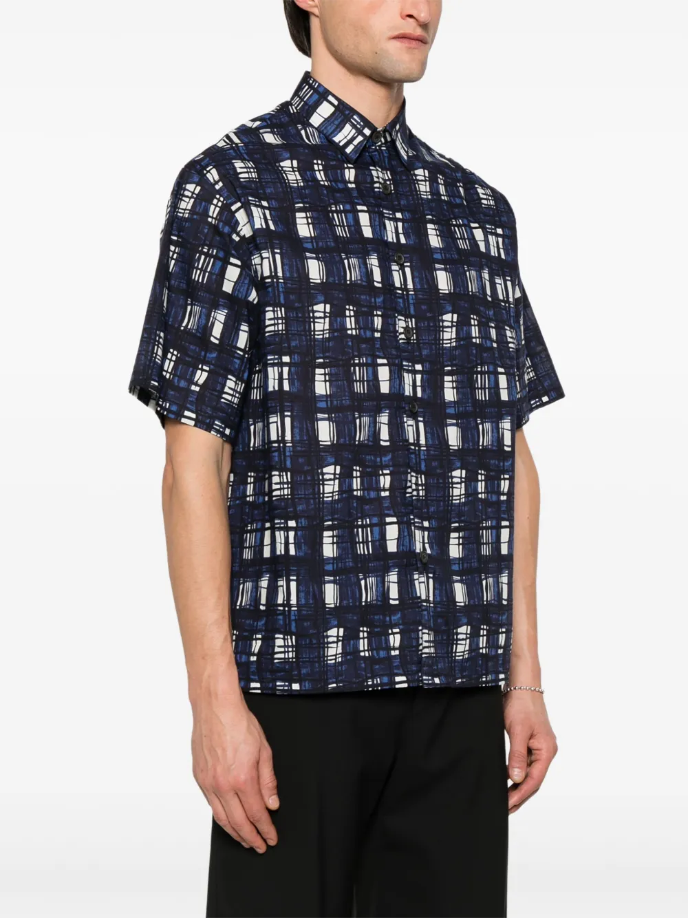Prada Katoenen overhemd met korte mouwen Blauw