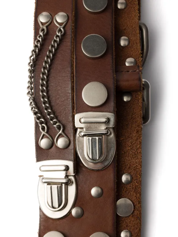 Prada Studded Leather Belt | Brown | FARFETCH