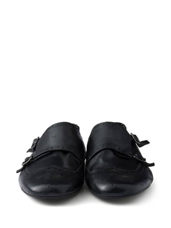 PRADA モンクストラップシューズ　（革靴） Prada モンクストラップ シューズ | ブラック | FARFETCH JP