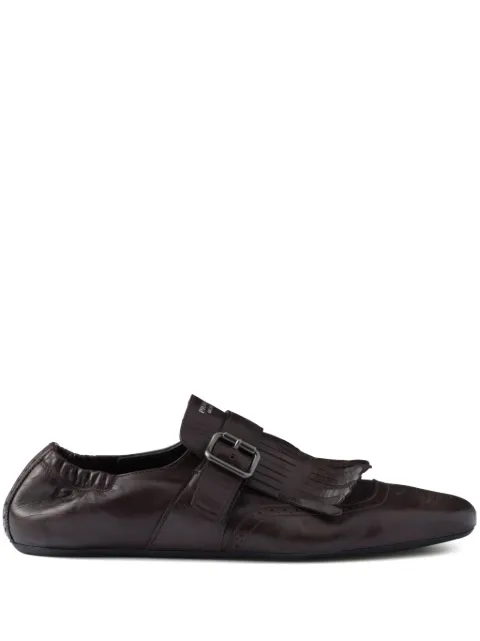 Prada fringed monk-strap loafers