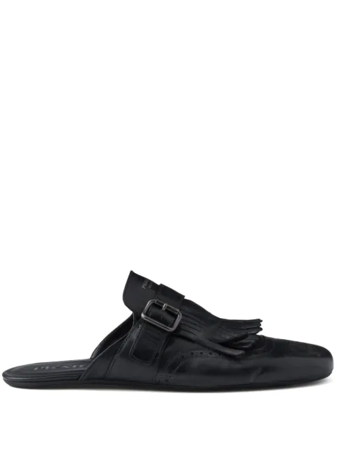 Prada fringed monk mules