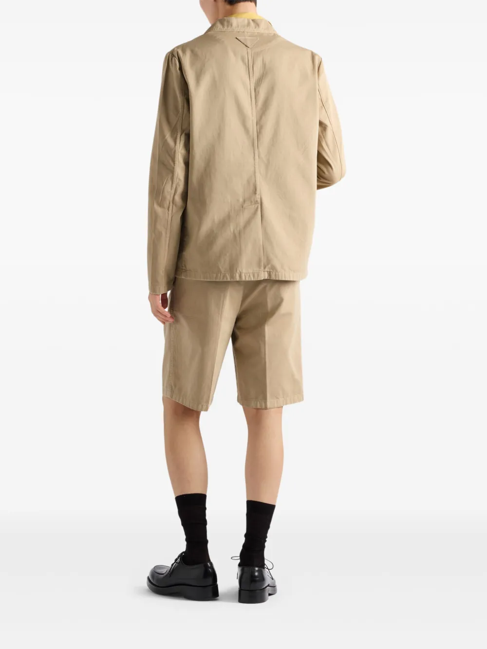 Prada Katoenen blazer met enkele rij knopen Beige