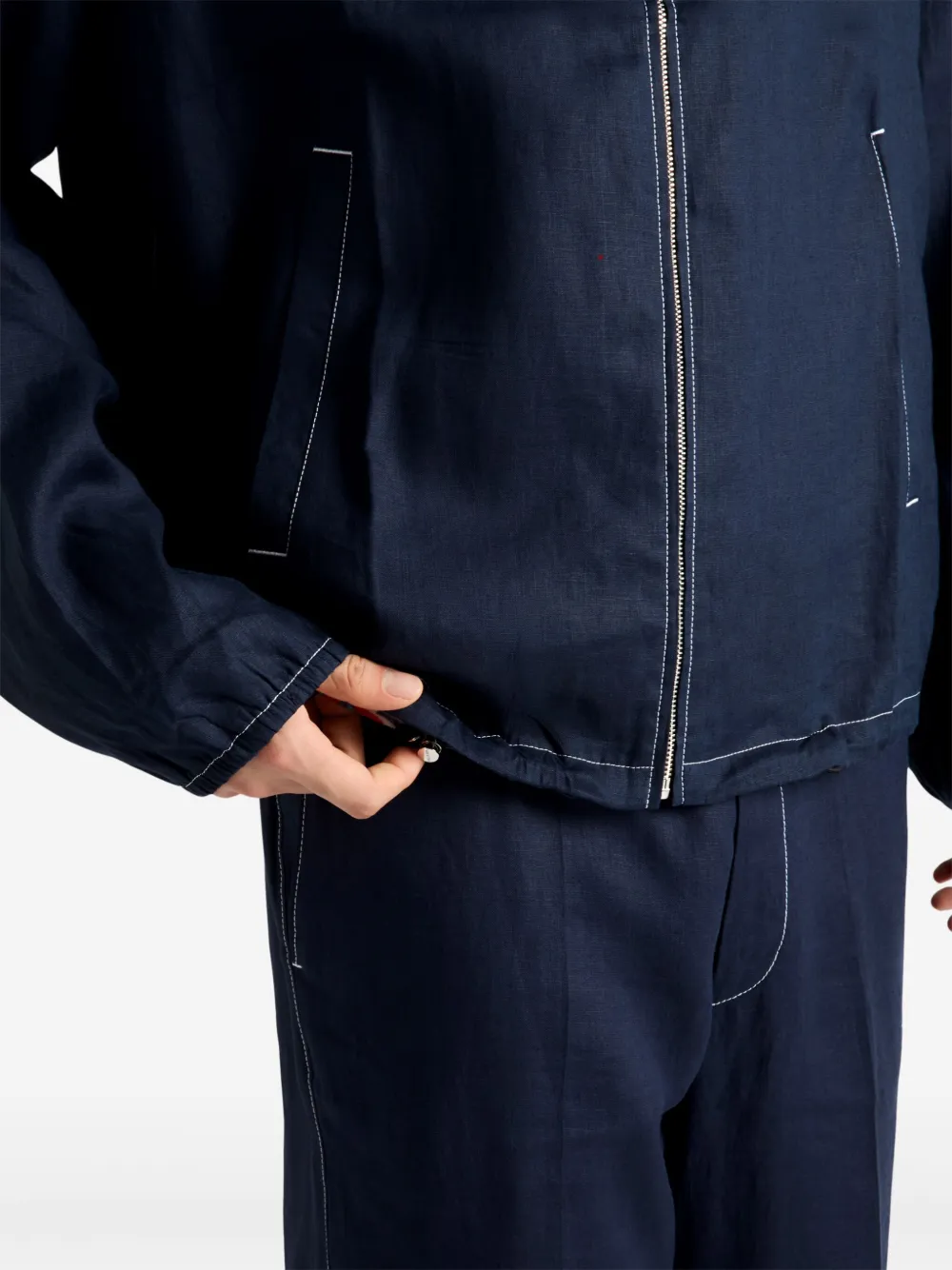 Prada Cotton Blouson Jacket | Blue | FARFETCH ZA