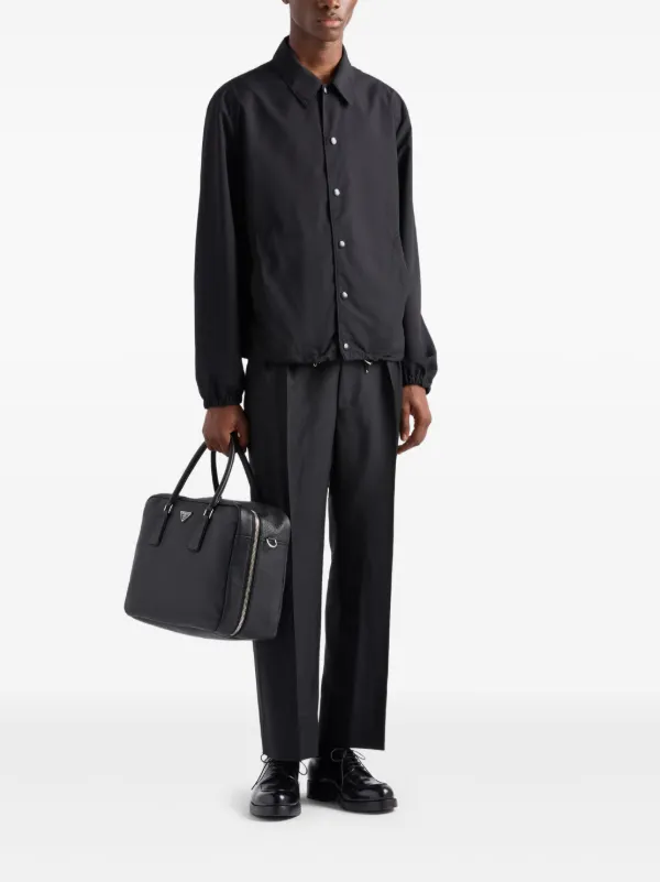 Prada Wool Shirt Jacket | Black | FARFETCH