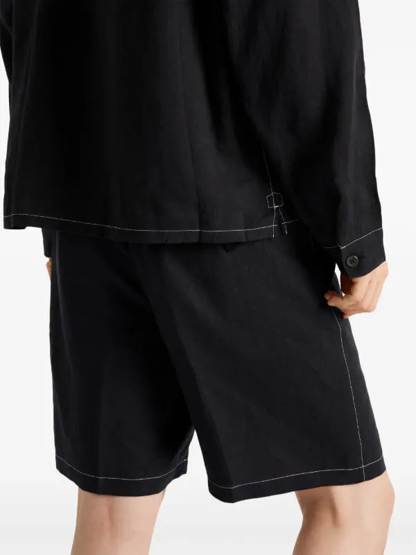 PRADA コットンリネンブレンドシャツ 大人気 数量限定 Prada リネンシャツ | ブラック | FARFETCH JP