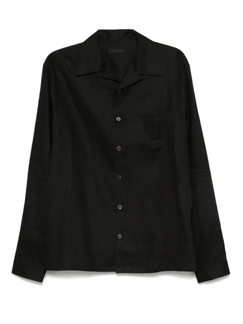 Prada chemise en lin - Noir - Prada - Modalova