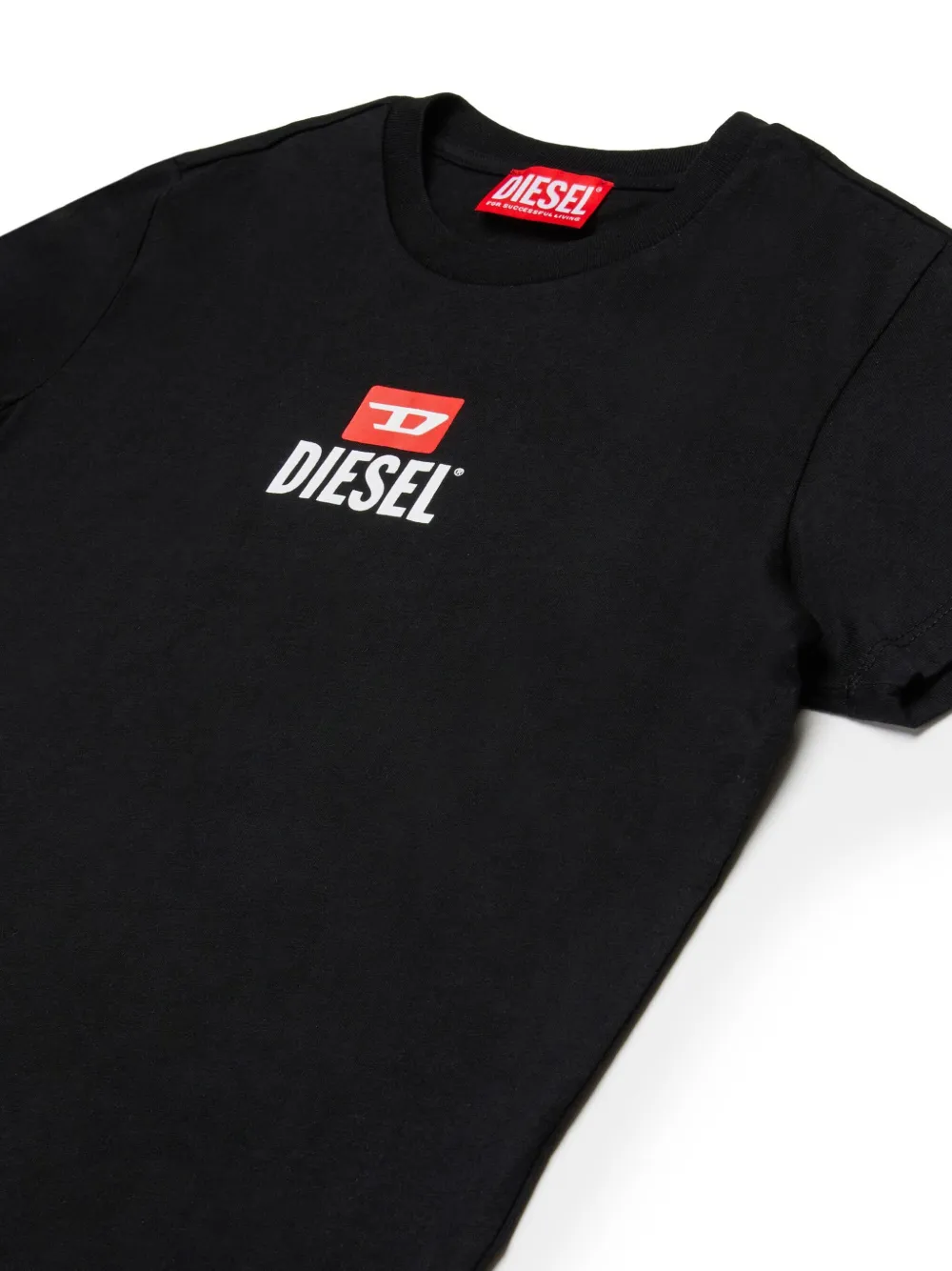 Diesel Kids T-shirt en bermuda shorts met logo Zwart