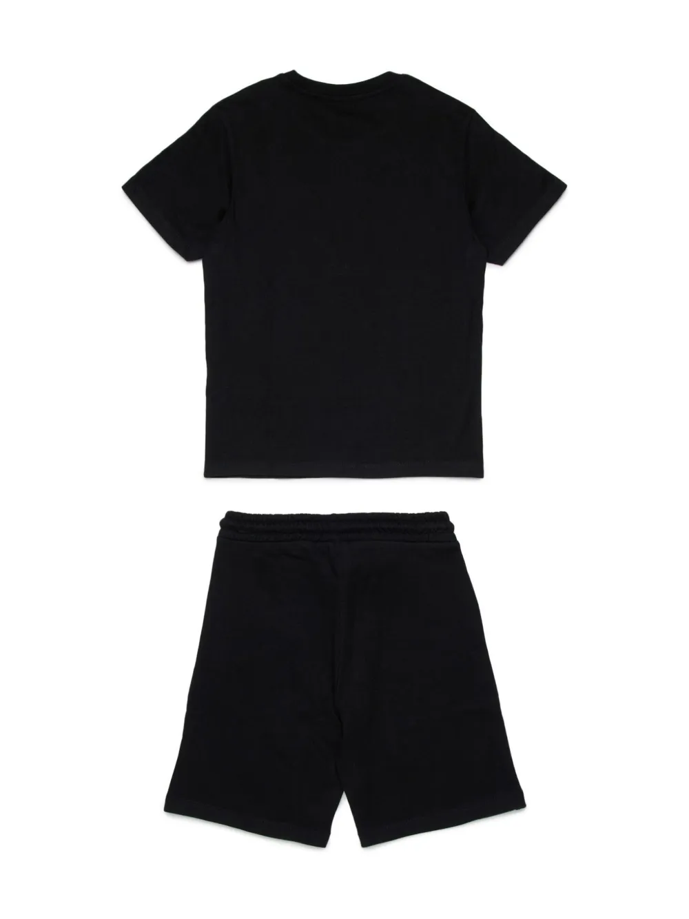 Diesel Kids T-shirt en bermuda shorts met logo - Zwart