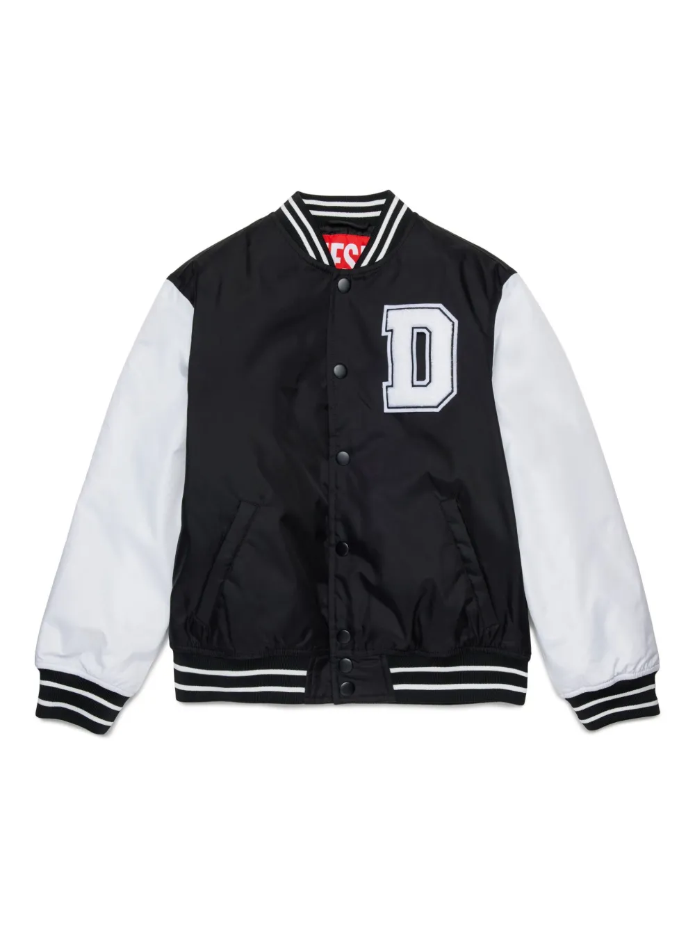 Diesel Kids Bomberjack met logoplakkaat Zwart