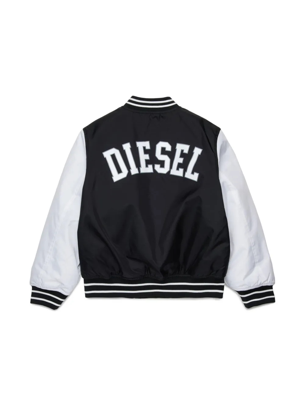 Diesel Kids Bomberjack met logoplakkaat - Zwart