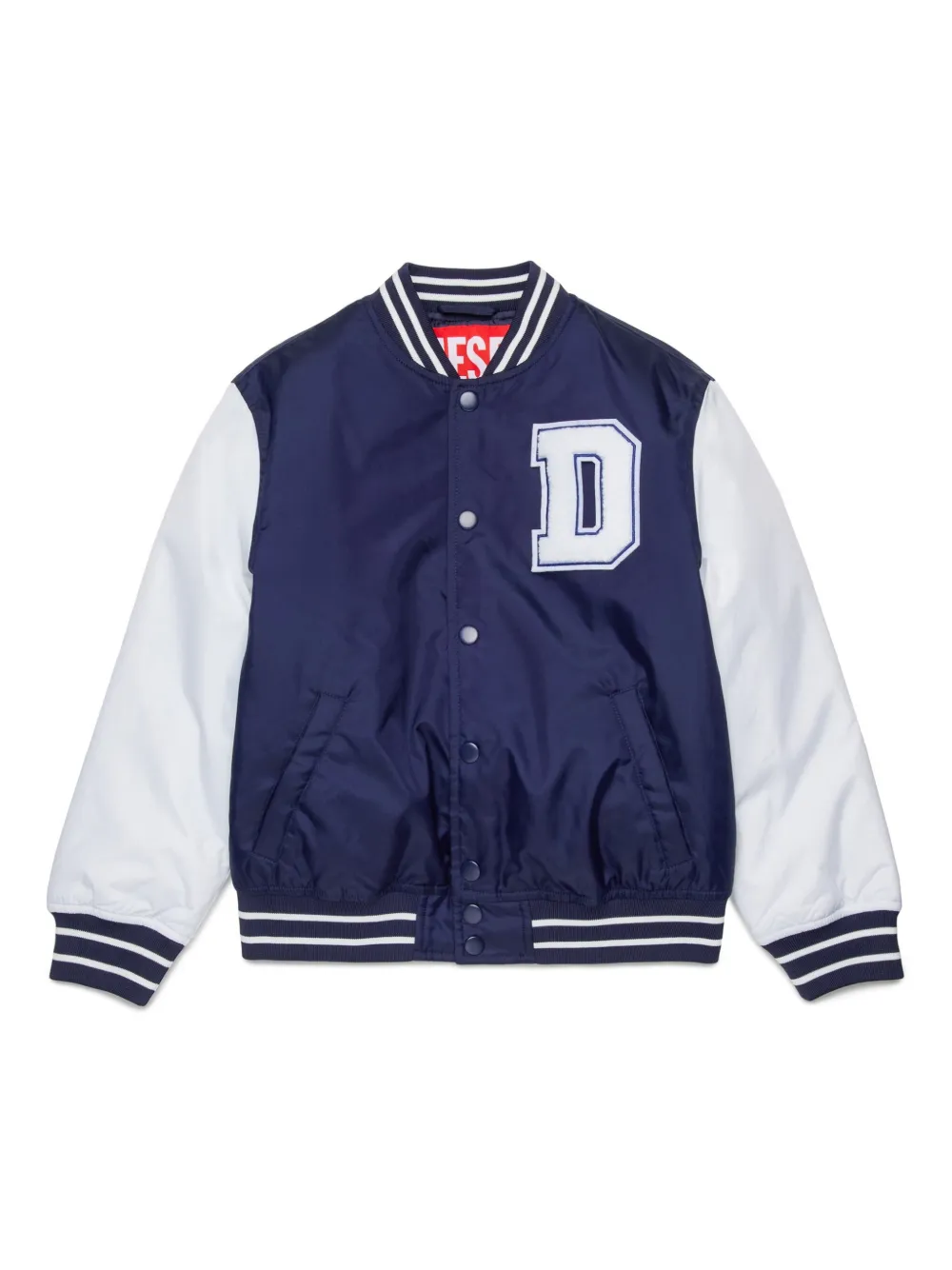 Diesel Kids Bomberjack met logoplakkaat Blauw