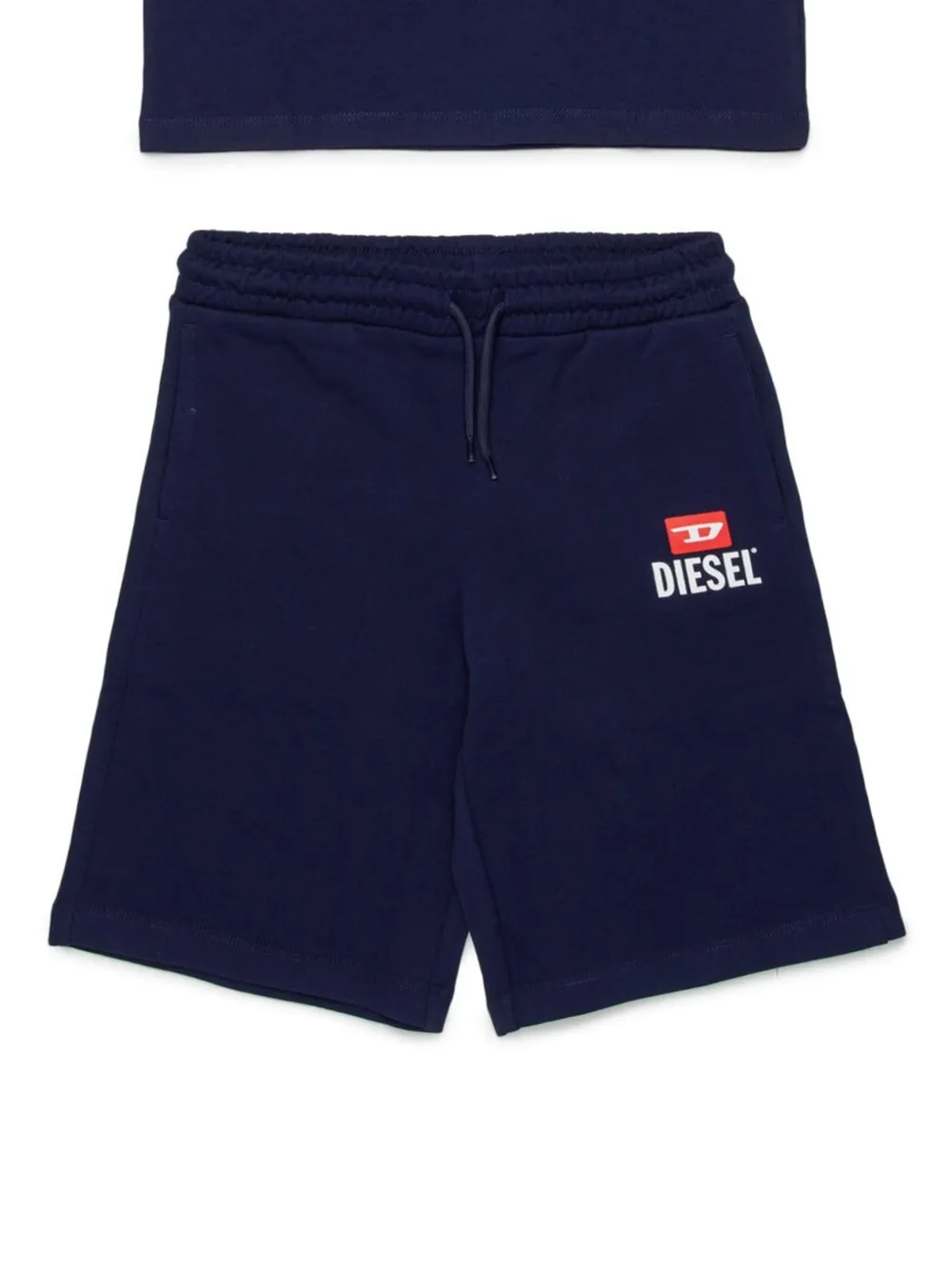Diesel Kids logo t-shirt and bermuda shorts set - Blu