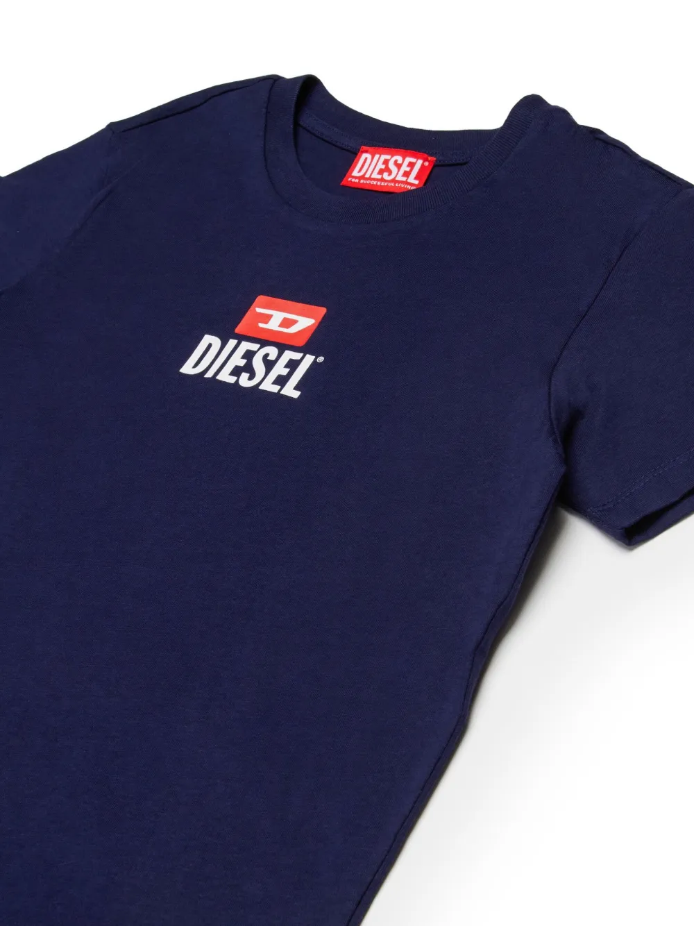 Diesel Kids T-shirt en bermuda shorts met logo Blauw