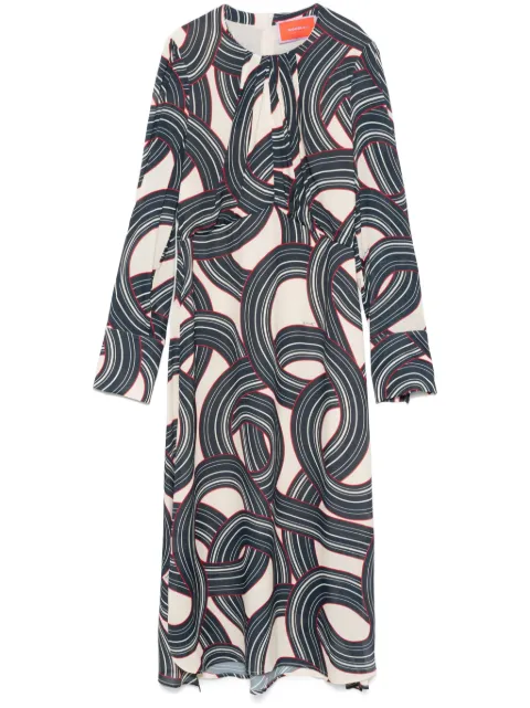 La DoubleJ vestido midi con estampado geométrico