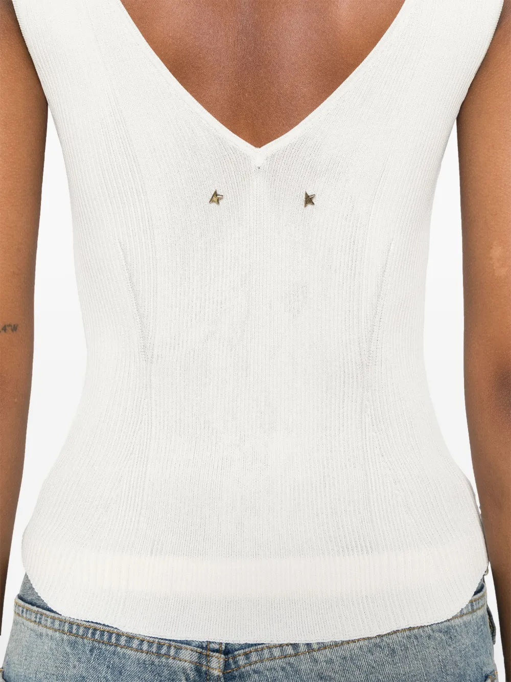 Golden Goose Ribbed Top In Neutrals