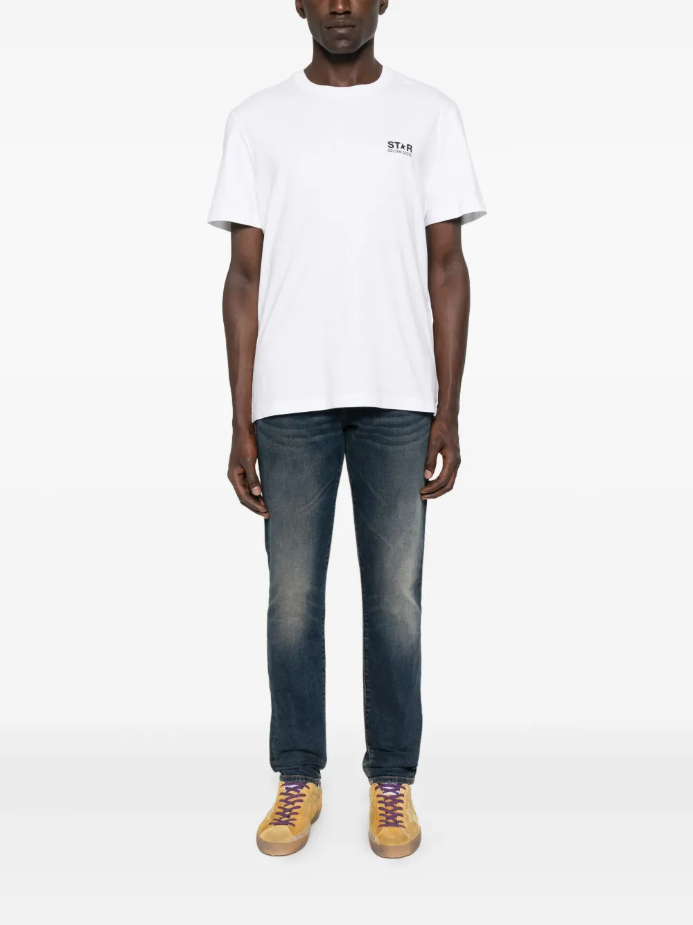 Golden Goose T-shirt met logo-ster - Wit