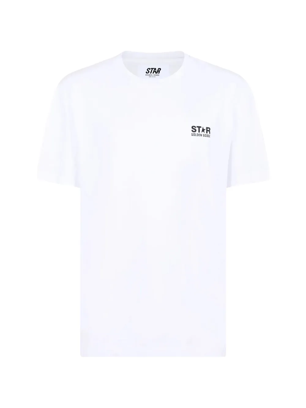 Golden Goose T-shirt met contrasterend zwart logo en ster Wit