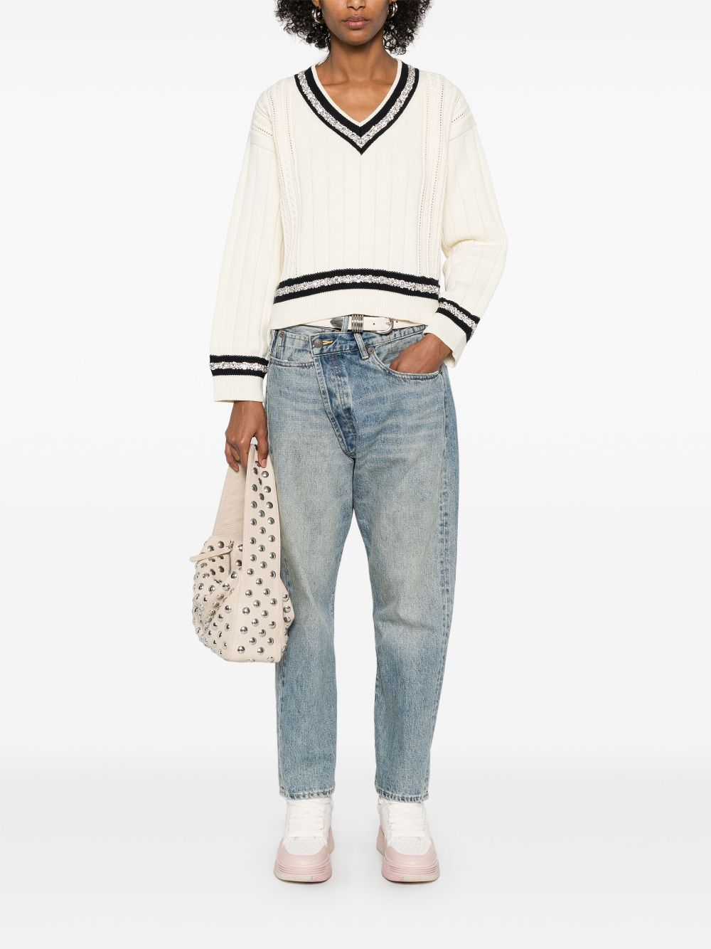 Golden Goose crystal-embellished sweater - Neutrals