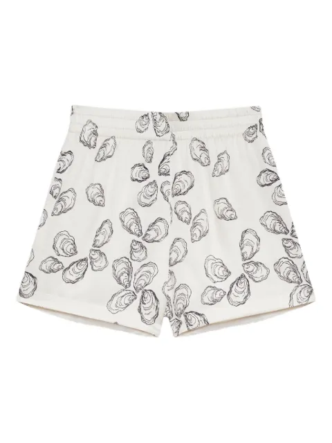 ANINE BING set de shorts y camisa con hojas estampadas