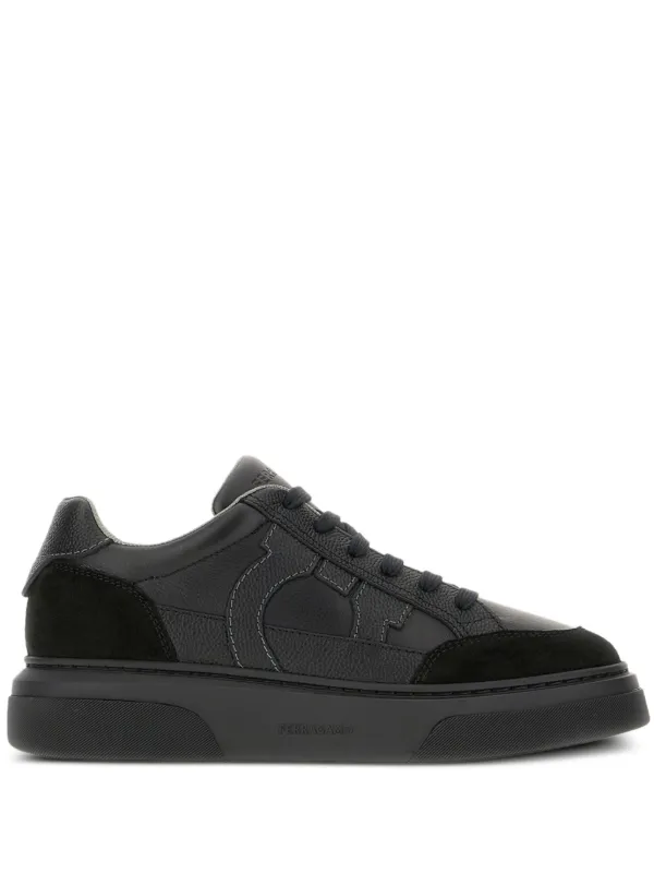 スニーカー Salvatore Ferragamo Black Leather Cassina Sneakers 27704868_57495117_600.jpg