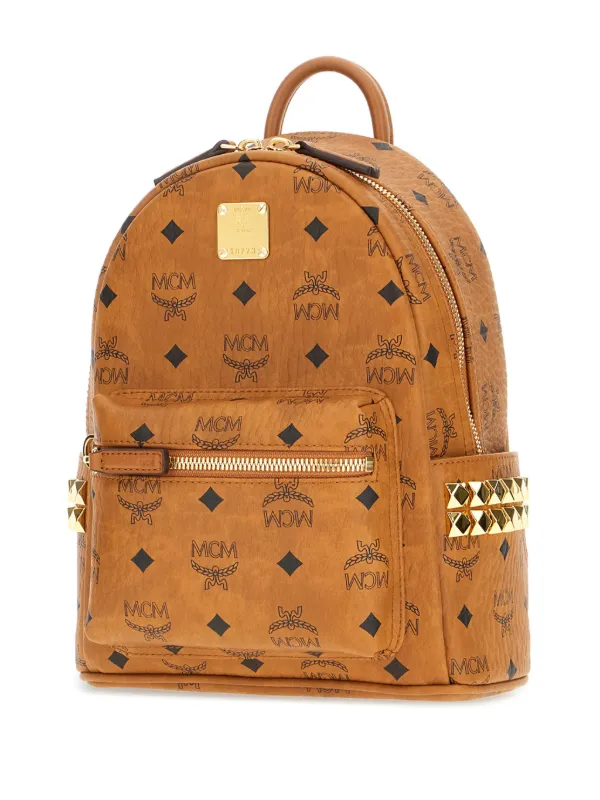 MCM Visetos Flight Print Medium Stark Backpack Cognac 473199