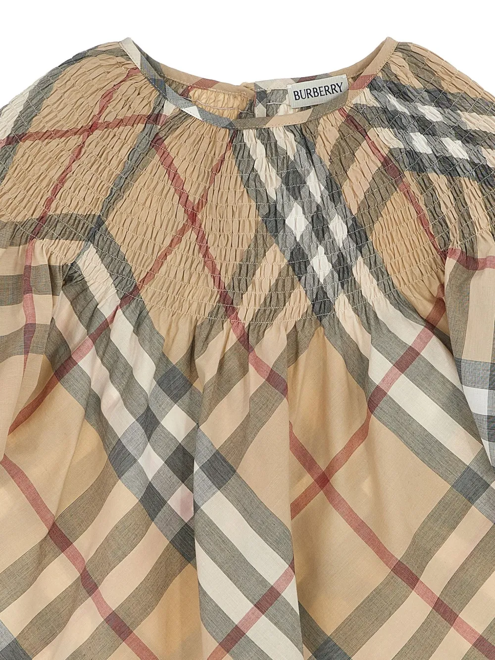 Burberry Kids Geruit T-shirt Bruin