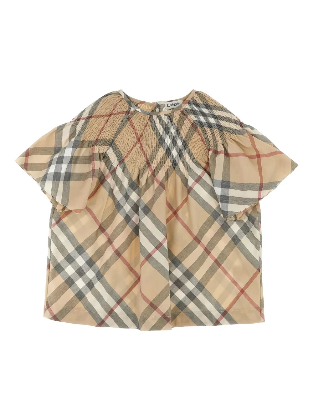 Burberry Kids Geruit T-shirt Bruin