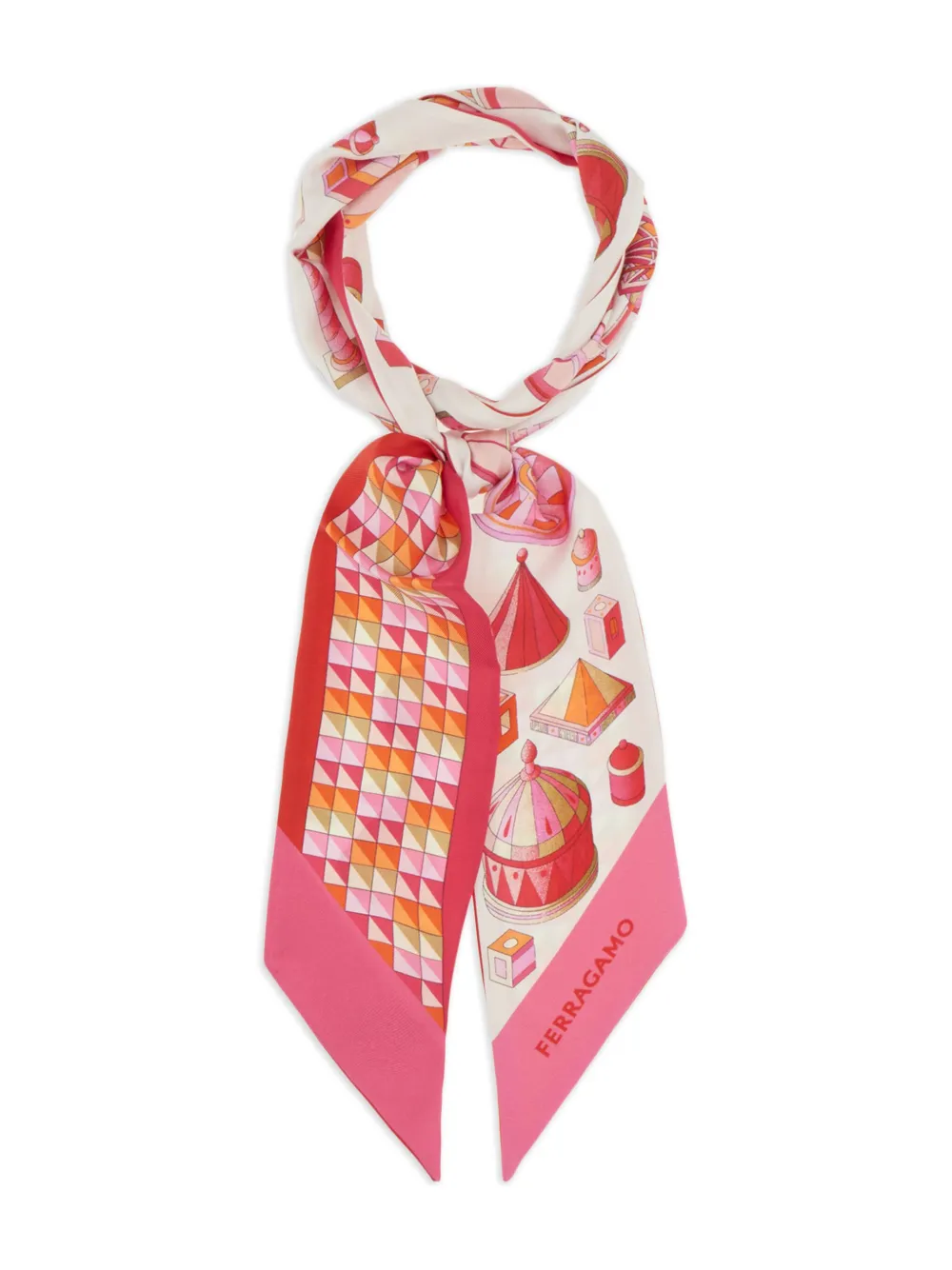Ferragamo mascada con estampado gráfico | rosado | Image 1