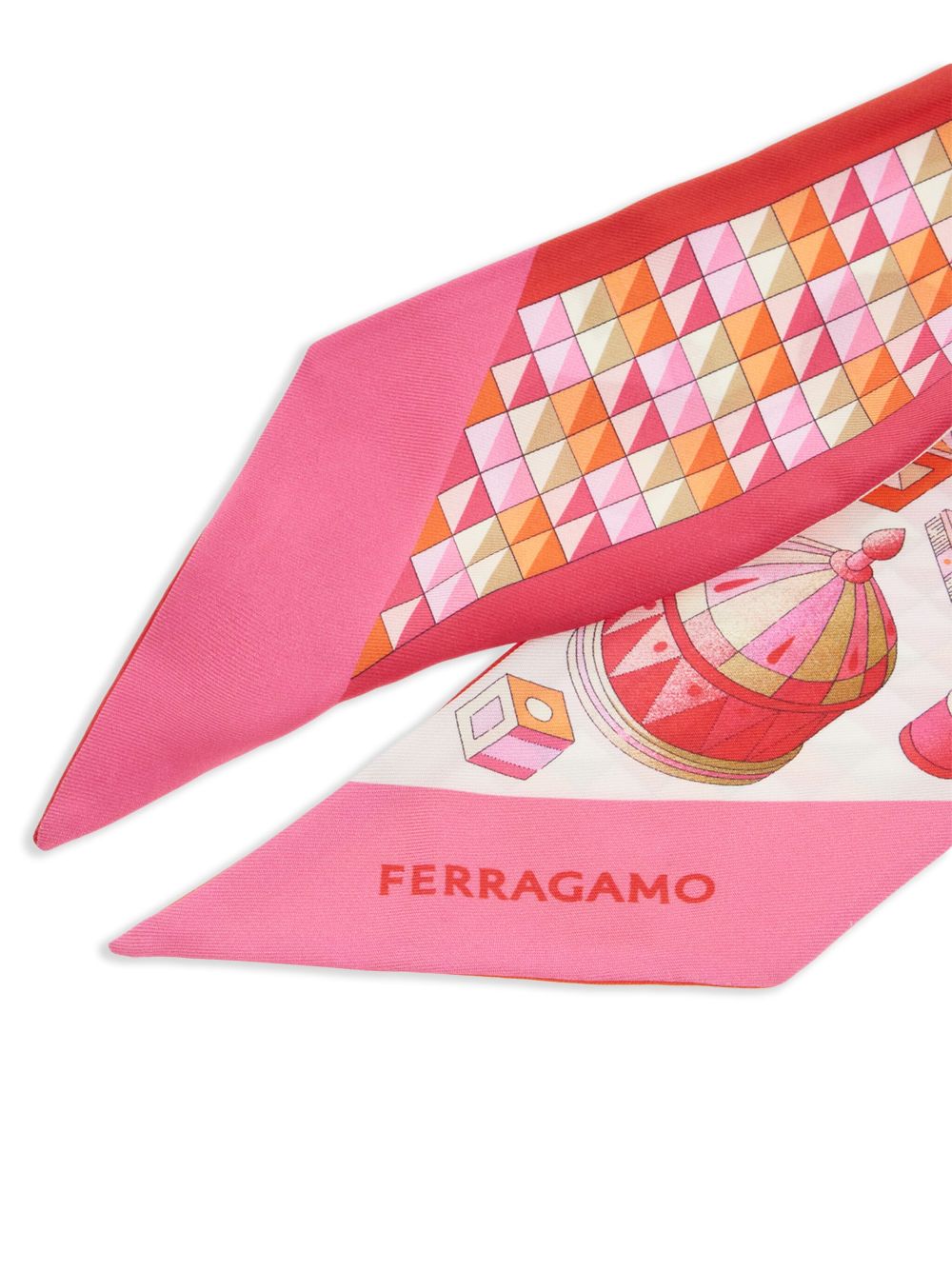 Ferragamo Bandeau met grafische print - Roze