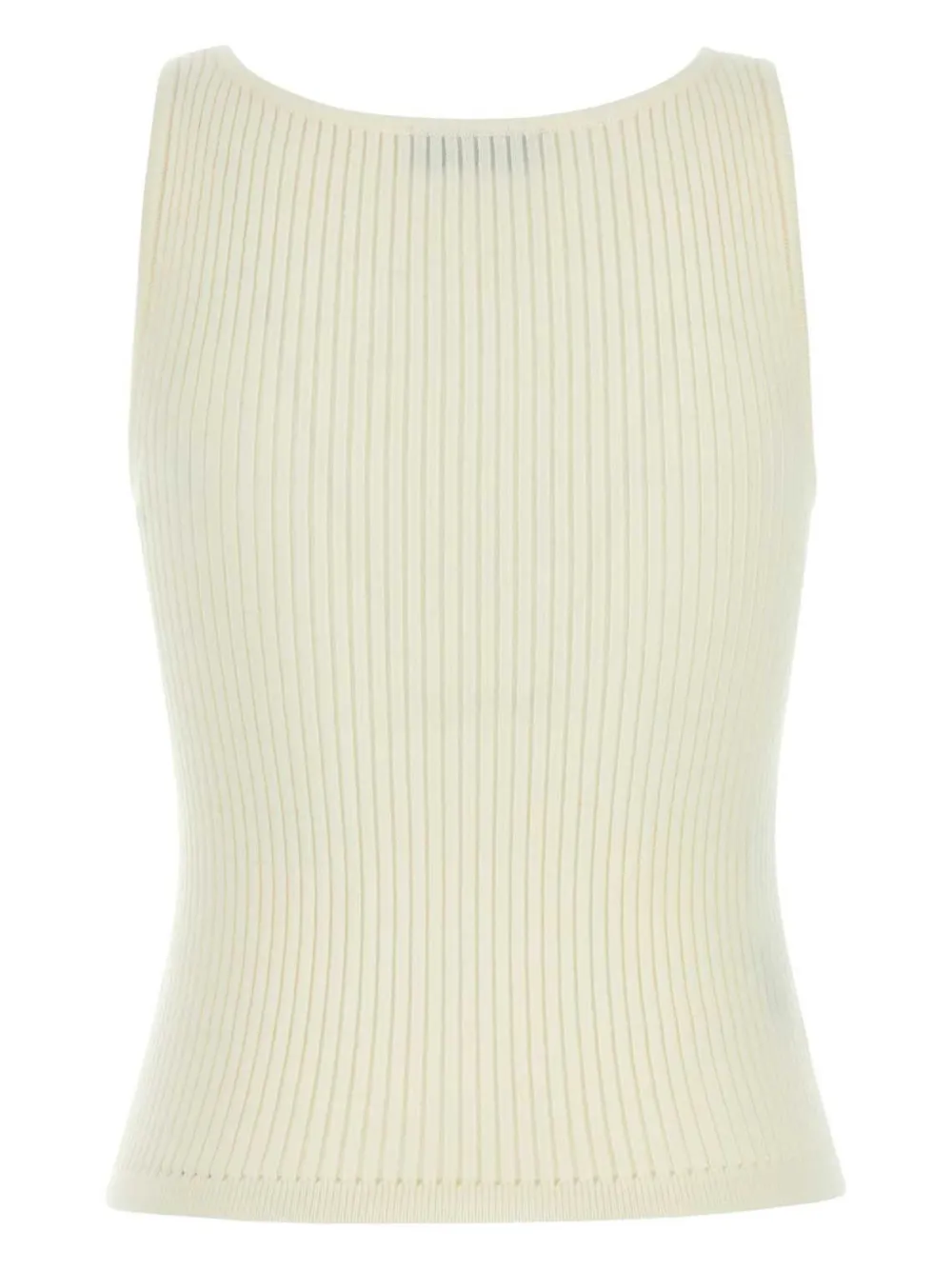 Miu Miu Tanktop met geborduurd logo - Beige