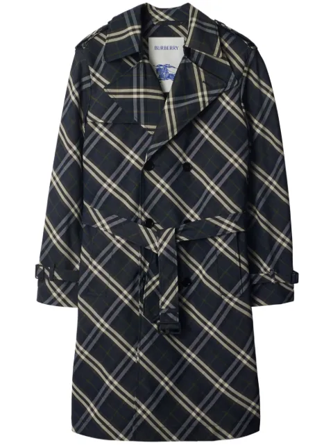 Burberry checked trench coat