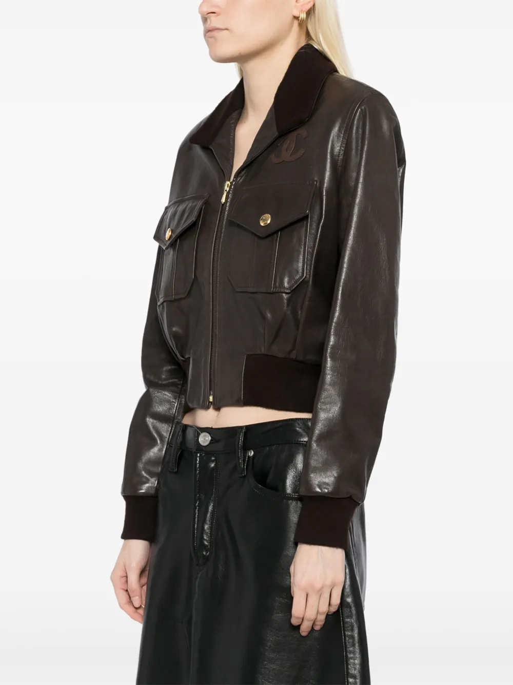 Pre-owned Chanel 1990-2000s Zip Fastening Jacket In Brown