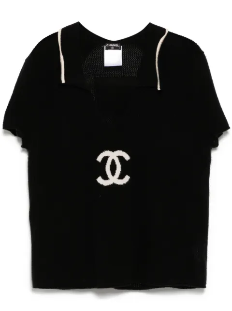 CHANEL Pre-Owned kortärmad stickad tröja från 2001