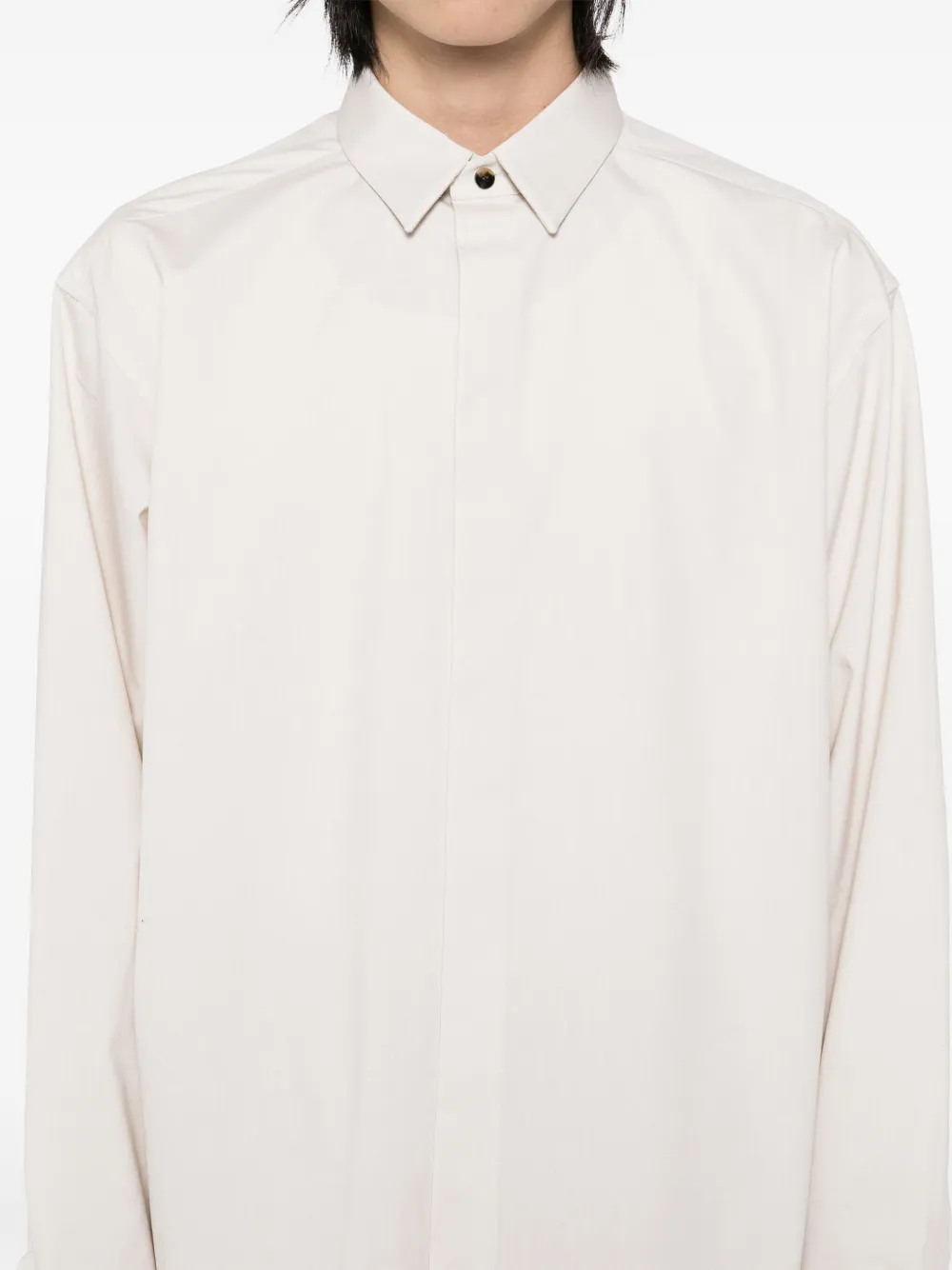 Shop Fear Of God Long-sleeved Shirt In ニュートラル
